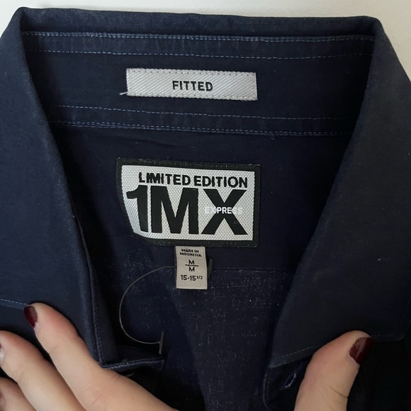 Men’s express limited edition blue ombré dress shirt - Picture 4 of 4